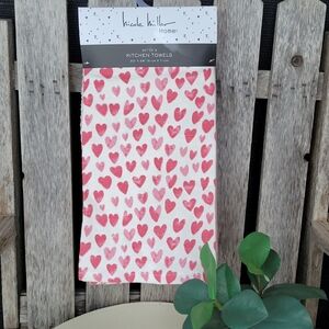 Nicole Miller Red Heart Kitchen Towels Set of 5